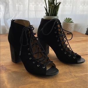 Lace Up Block Heels